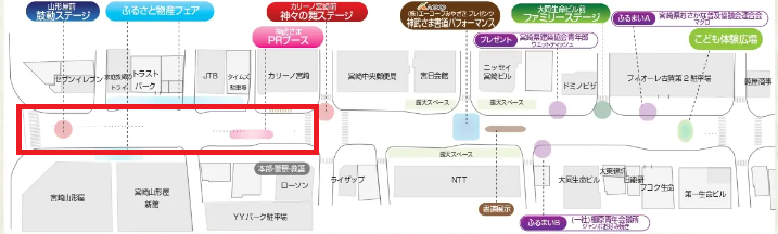 宮崎神宮大祭2023の屋台の出店場所はどこ？